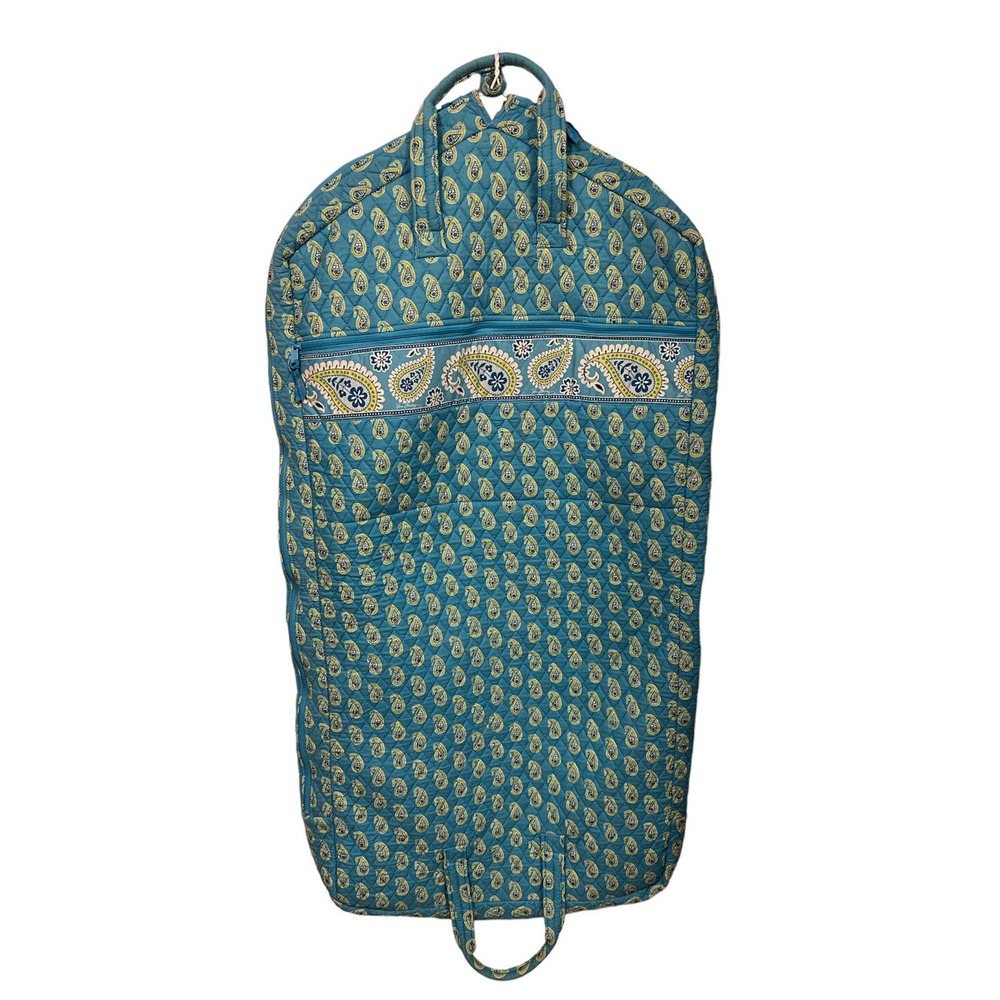 Vera Bradley Bermuda Blue Paisley Print Quilted Hanging Long Garment Bag Retired
